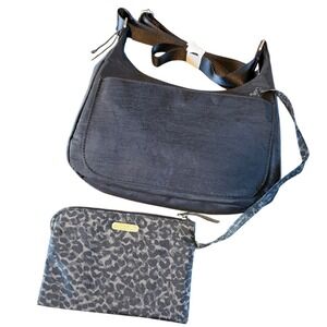 Baggallini Peek A Boo Crossbody Hobo Bag Black Medium Travel Purse Everyday